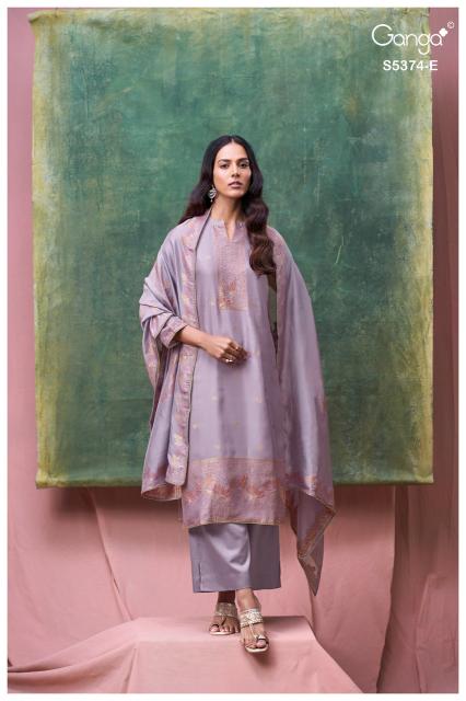 Ganga hiyana 5374 silk dress material wholesale online shopping